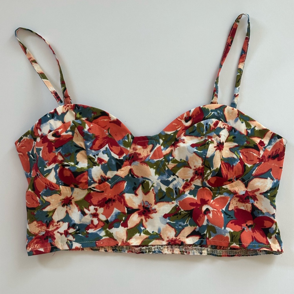 Cider Floral Shirred Tank Top